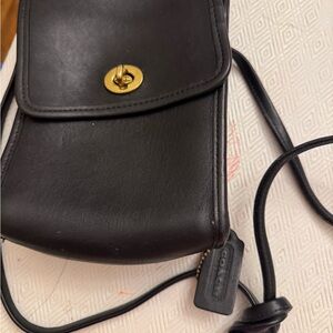 Coach Black Crossbody Bag with Gold Clasp
